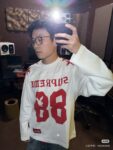 P65-9098# Supreme 联名款SS26 88号兔子圆领长袖 黑色、白色 S-XL
