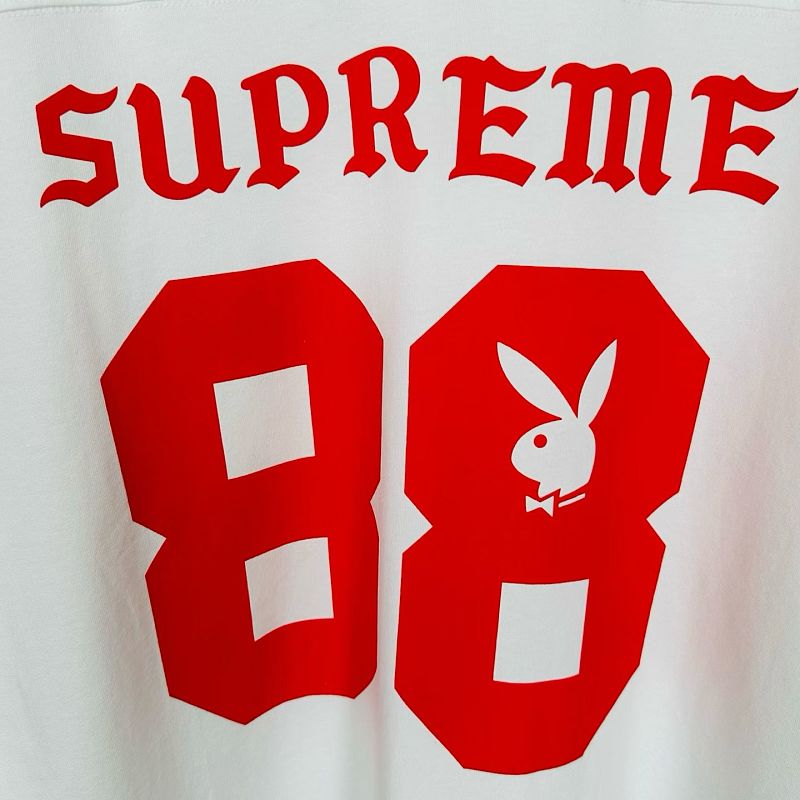 P65-9098# Supreme 联名款SS26 88号兔子圆领长袖 黑色、白色 S-XL