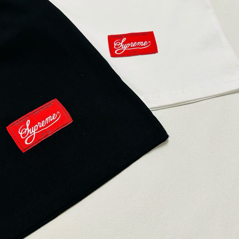 P65-9098# Supreme 联名款SS26 88号兔子圆领长袖 黑色、白色 S-XL