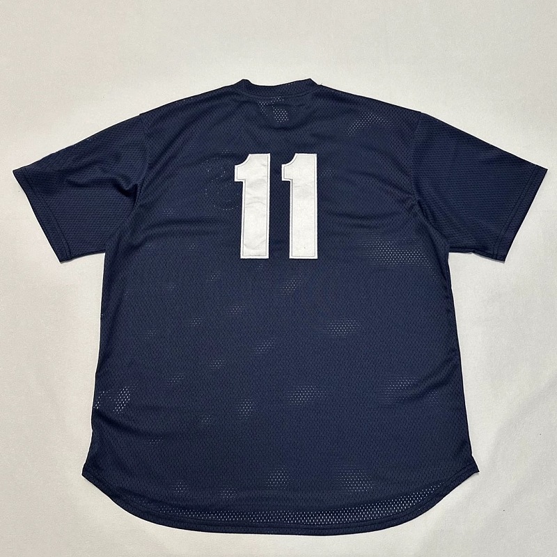 P70-3015#刺绣绣花BASEBALL HNLEY TEE 亨利领棒球服短袖 黑色、蓝色 S-XL