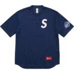 P70-3015#刺绣绣花BASEBALL HNLEY TEE 亨利领棒球服短袖 黑色、蓝色 S-XL