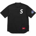 P70-3015#刺绣绣花BASEBALL HNLEY TEE 亨利领棒球服短袖 黑色、蓝色