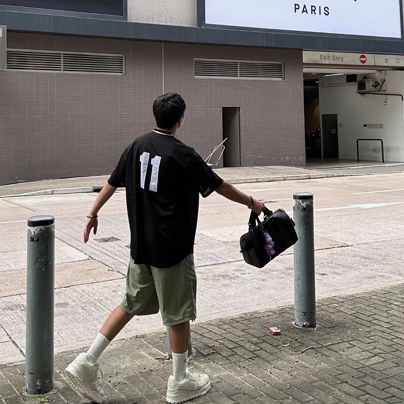P70-3015#刺绣绣花BASEBALL HNLEY TEE 亨利领棒球服短袖 黑色、蓝色