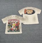 编号727 #P75 DUAA New Age T-shirt 2026ss欧美最新潮牌白墨直喷烫钻洗水做旧短袖T恤 码数：S  M  L  XL