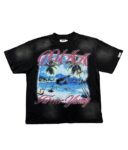 编号721   #P72    DUAA New Age T-shirt 2026ss欧美最新潮牌白墨直喷烫钻洗水做旧短袖T恤