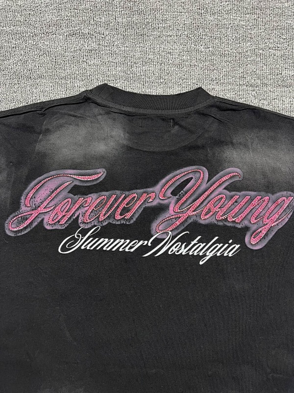 编号721   #P72    DUAA New Age T-shirt 2026ss欧美最新潮牌白墨直喷烫钻洗水做旧短袖T恤