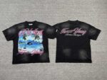 编号721   #P72    DUAA New Age T-shirt 2026ss欧美最新潮牌白墨直喷烫钻洗水做旧短袖T恤
