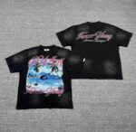 编号721   #P72    DUAA New Age T-shirt 2026ss欧美最新潮牌白墨直喷烫钻洗水做旧短袖T恤