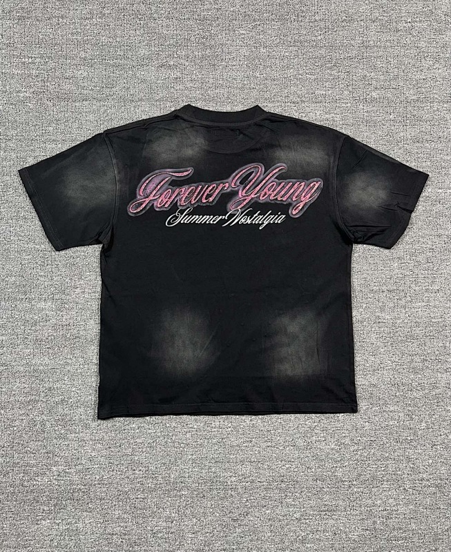 编号721   #P72    DUAA New Age T-shirt 2026ss欧美最新潮牌白墨直喷烫钻洗水做旧短袖T恤