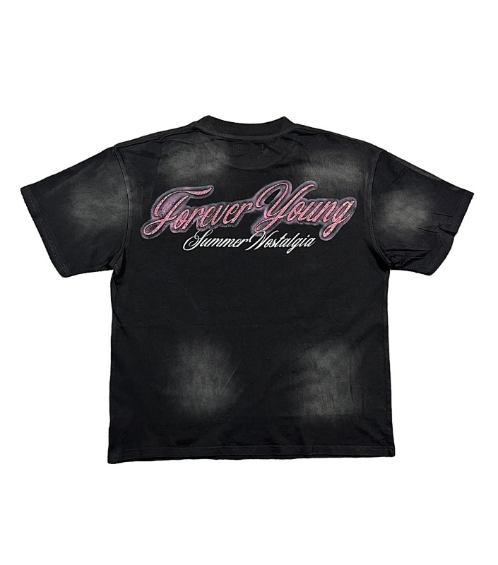 编号721   #P72    DUAA New Age T-shirt 2026ss欧美最新潮牌白墨直喷烫钻洗水做旧短袖T恤