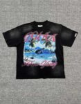 编号721   #P72    DUAA New Age T-shirt 2026ss欧美最新潮牌白墨直喷烫钻洗水做旧短袖T恤