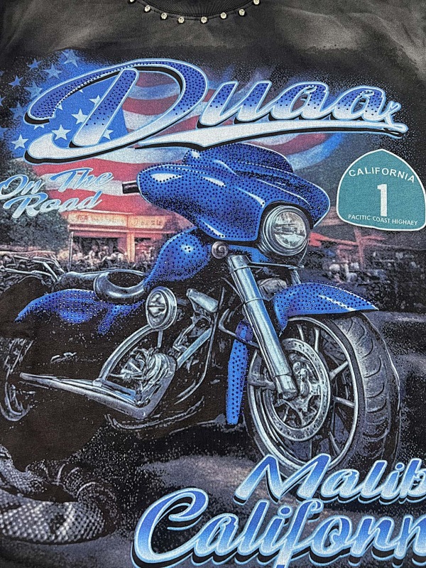编号720   #P72   DUAA New Age T-shirt 2026ss欧美最新潮牌白墨直喷烫钻洗水做旧短袖T恤