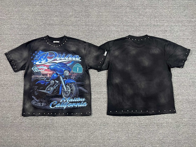 编号720   #P72   DUAA New Age T-shirt 2026ss欧美最新潮牌白墨直喷烫钻洗水做旧短袖T恤