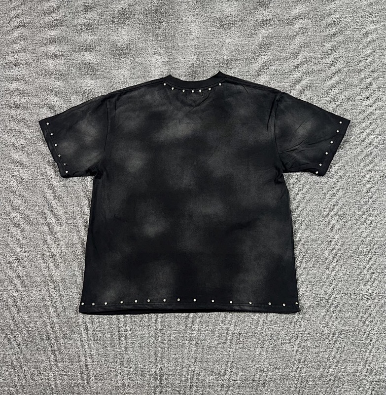 编号720   #P72   DUAA New Age T-shirt 2026ss欧美最新潮牌白墨直喷烫钻洗水做旧短袖T恤