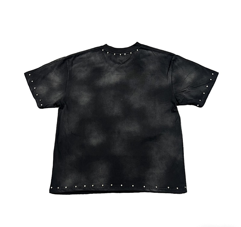 编号720   #P72   DUAA New Age T-shirt 2026ss欧美最新潮牌白墨直喷烫钻洗水做旧短袖T恤