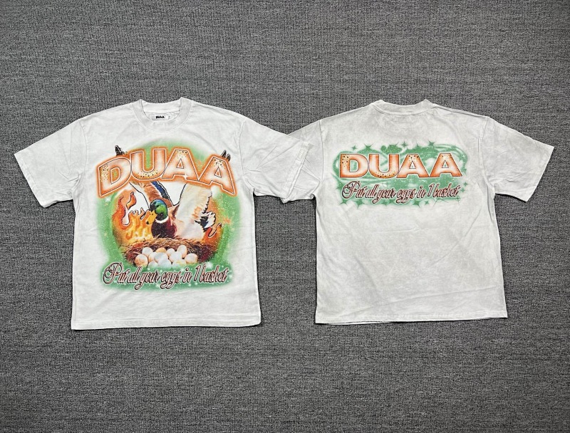编号719   #P72    DUAA New Age T-shirt 2026ss欧美最新潮牌白墨直喷烫钻洗水做旧短袖T恤