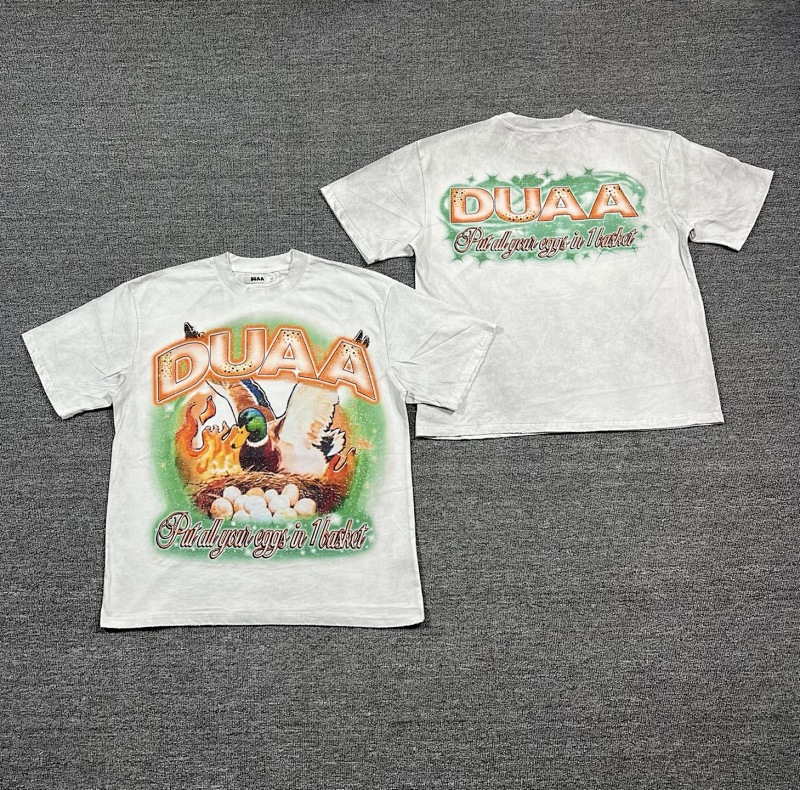 编号719   #P72    DUAA New Age T-shirt 2026ss欧美最新潮牌白墨直喷烫钻洗水做旧短袖T恤