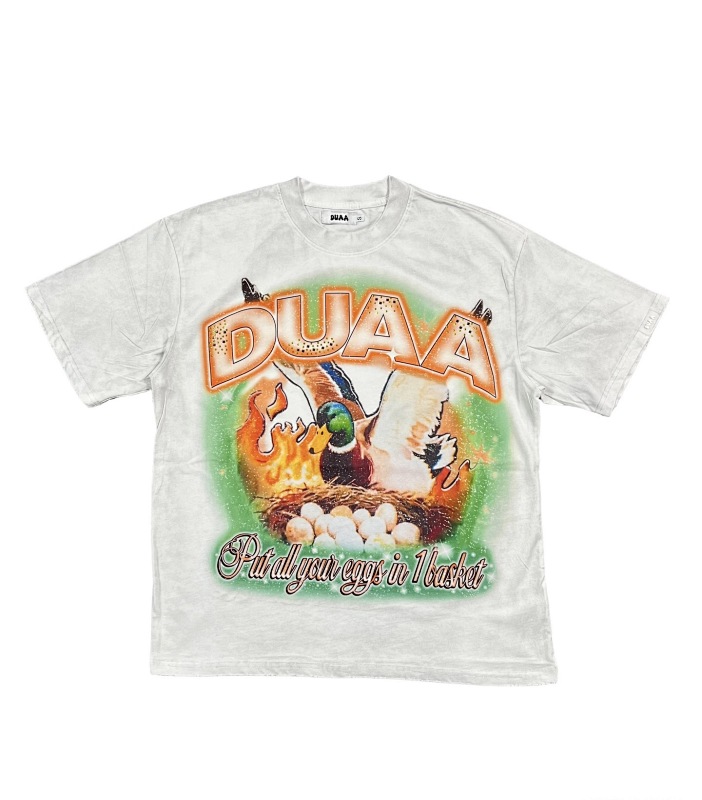 编号719   #P72    DUAA New Age T-shirt 2026ss欧美最新潮牌白墨直喷烫钻洗水做旧短袖T恤