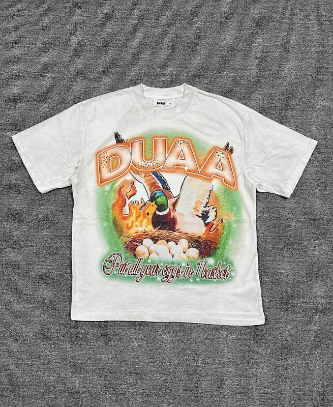 编号719   #P72    DUAA New Age T-shirt 2026ss欧美最新潮牌白墨直喷烫钻洗水做旧短袖T恤