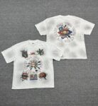 编号713   #P72   DUAA New Age T-shirt 2026ss欧美最新潮牌白墨直喷烫钻洗水做旧短袖T恤
