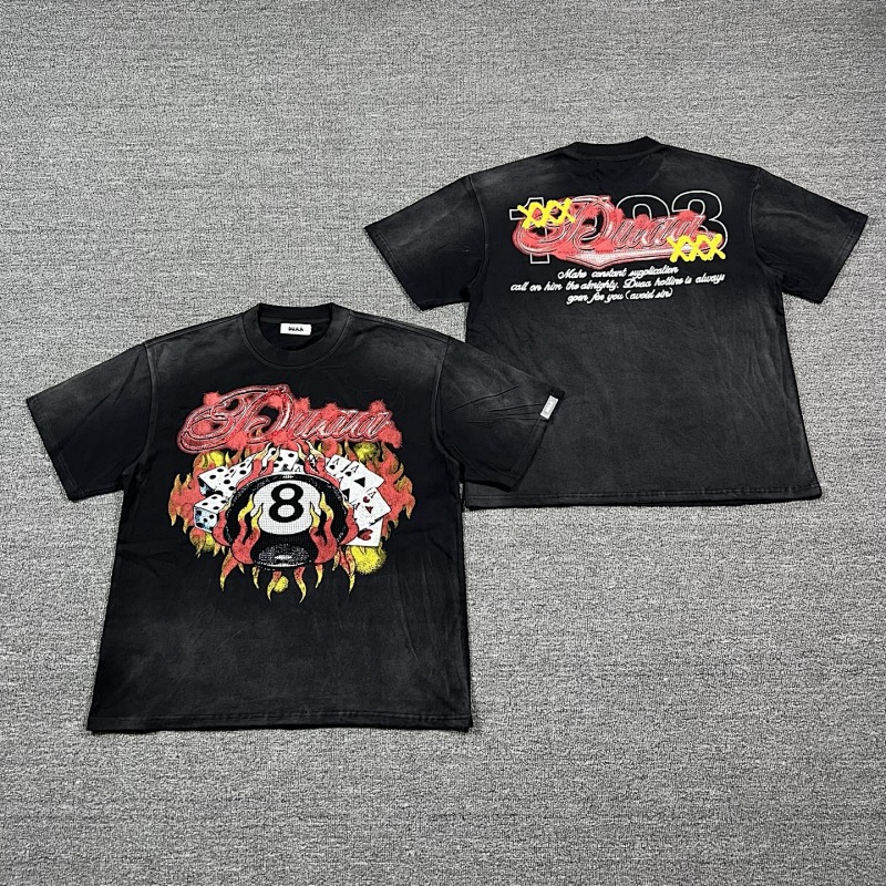 编号709   #P70    DUAA New Age T-shirt 2026ss欧美最新潮牌烫钻洗水做旧短袖T恤