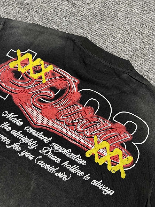 编号709   #P70    DUAA New Age T-shirt 2026ss欧美最新潮牌烫钻洗水做旧短袖T恤