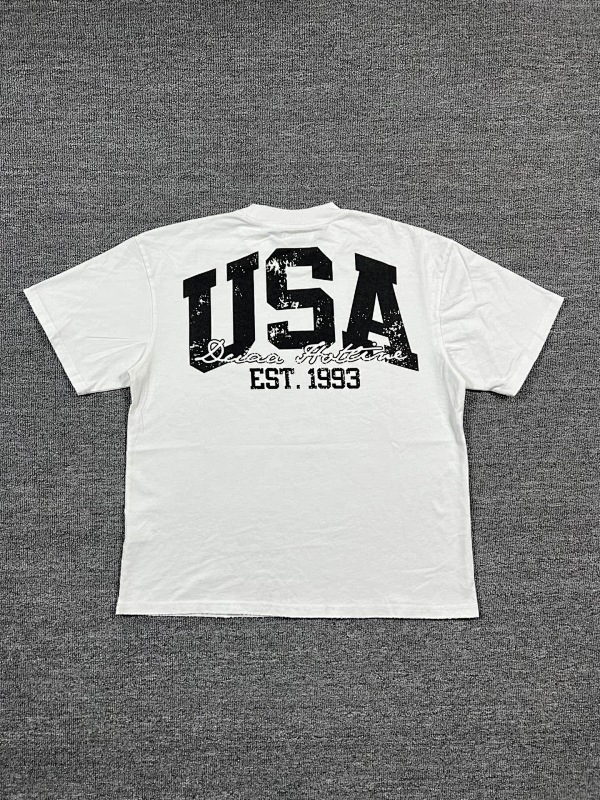 编号707   #P60   DUAA New Age T-shirt 2026ss欧美最新潮牌烫钻洗水做旧短袖T恤