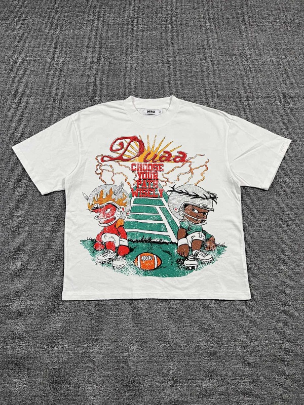 编号707   #P60   DUAA New Age T-shirt 2026ss欧美最新潮牌烫钻洗水做旧短袖T恤