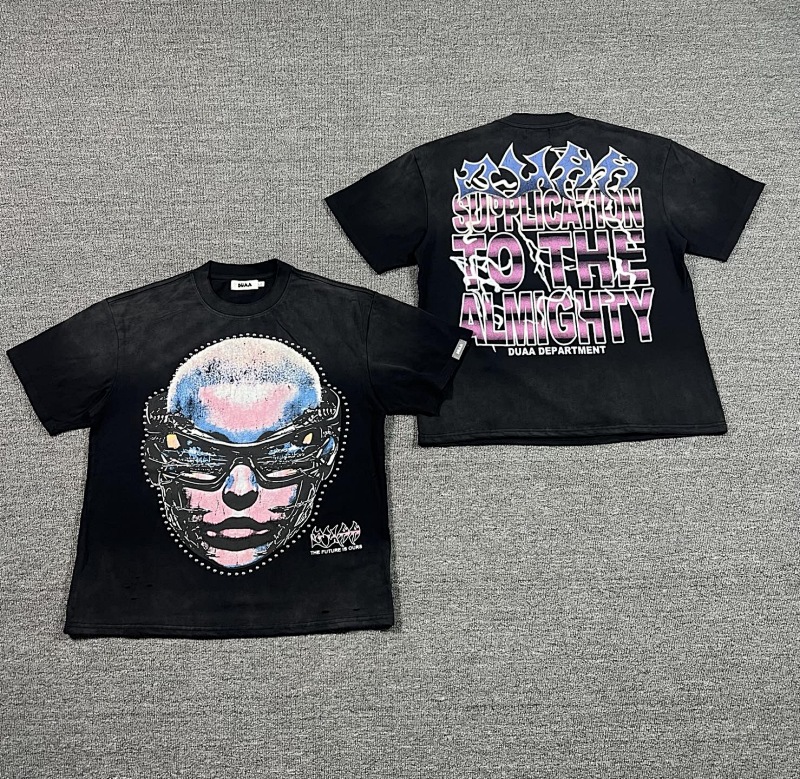 编号706   #P65    DUAA New Age T-shirt 2026ss欧美最新潮牌烫钻洗水做旧短袖T恤