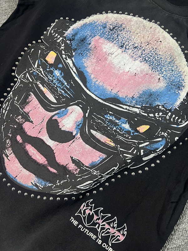 编号706   #P65    DUAA New Age T-shirt 2026ss欧美最新潮牌烫钻洗水做旧短袖T恤