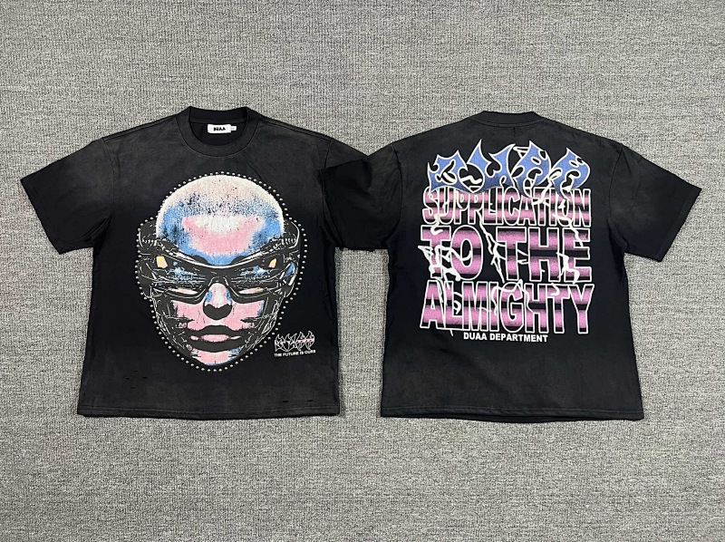 编号706   #P65    DUAA New Age T-shirt 2026ss欧美最新潮牌烫钻洗水做旧短袖T恤