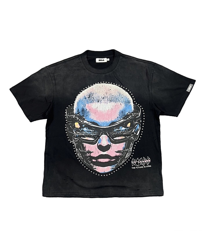 编号706   #P65    DUAA New Age T-shirt 2026ss欧美最新潮牌烫钻洗水做旧短袖T恤