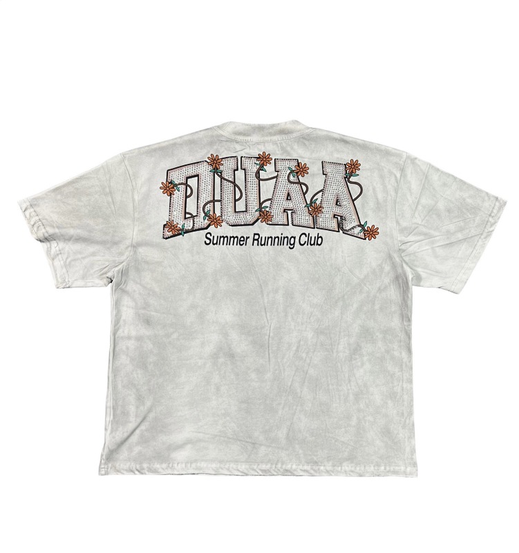 编号703   #P65   DUAA New Age T-shirt 2026ss欧美最新潮牌烫钻洗水做旧短袖T恤
