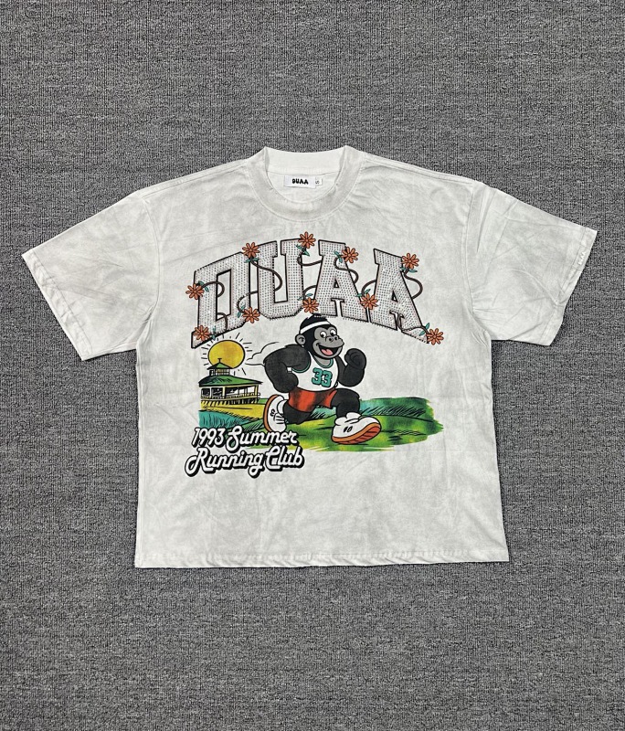 编号703   #P65   DUAA New Age T-shirt 2026ss欧美最新潮牌烫钻洗水做旧短袖T恤