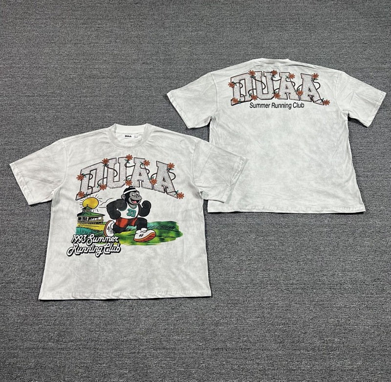 编号703   #P65   DUAA New Age T-shirt 2026ss欧美最新潮牌烫钻洗水做旧短袖T恤