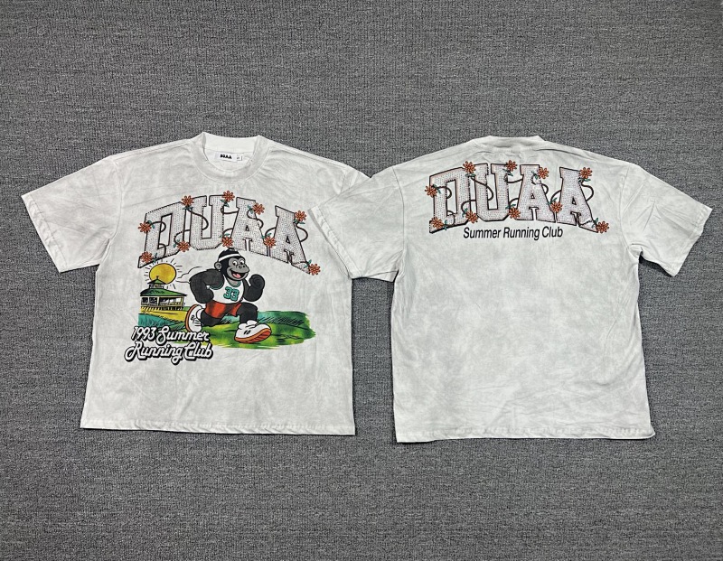 编号703   #P65   DUAA New Age T-shirt 2026ss欧美最新潮牌烫钻洗水做旧短袖T恤