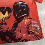 DU108# P68  DUAA Trophies T-shirt美国街头潮牌烫钻洗水做旧破洞短袖T恤