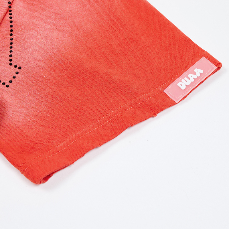 DU108# P68  DUAA Trophies T-shirt美国街头潮牌烫钻洗水做旧破洞短袖T恤
