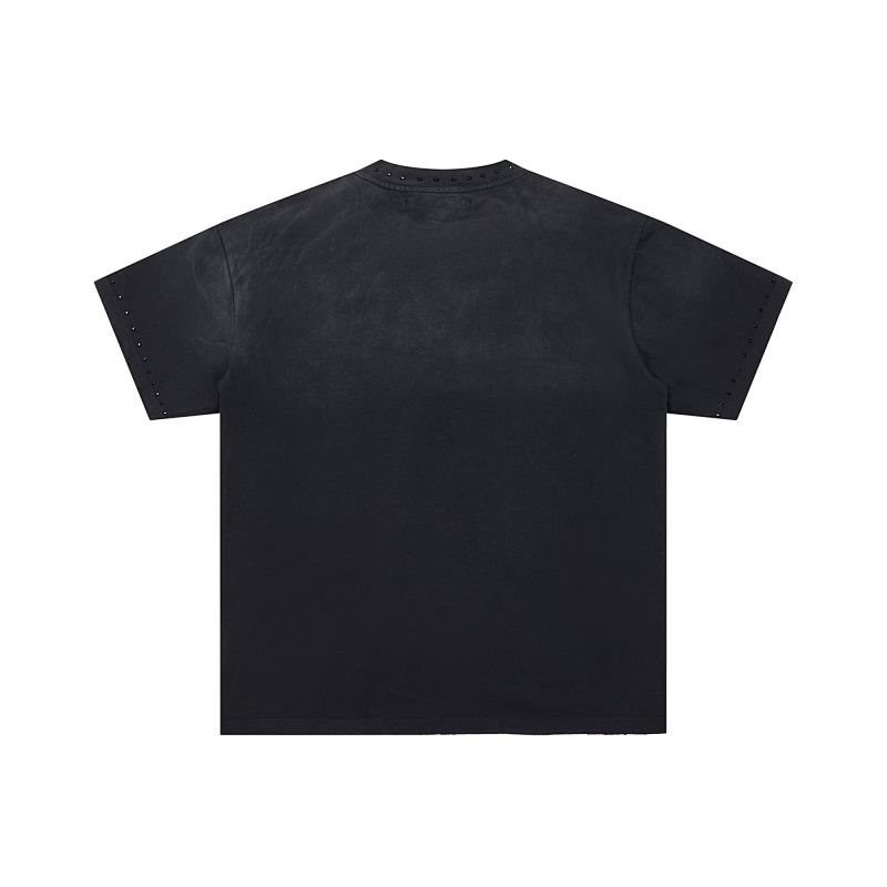 DU203# P65 DUAA Next Level T-shirt 2026最新时尚街头潮牌短袖烫钻洗水做旧破洞T恤