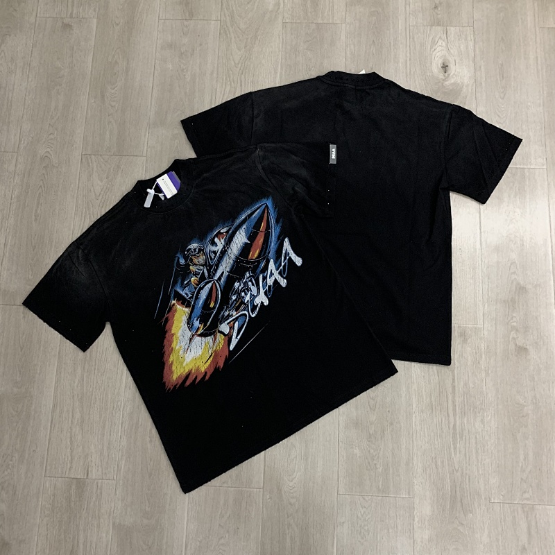 DU203# P65 DUAA Next Level T-shirt 2026最新时尚街头潮牌短袖烫钻洗水做旧破洞T恤