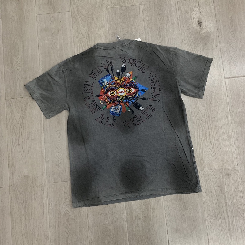 DU101# P75  DUAA New Age T-shirt 2026ss白墨直喷欧美最新潮牌烫钻洗水做旧短袖T恤
