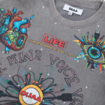 DU101# P75  DUAA New Age T-shirt 2026ss白墨直喷欧美最新潮牌烫钻洗水做旧短袖T恤