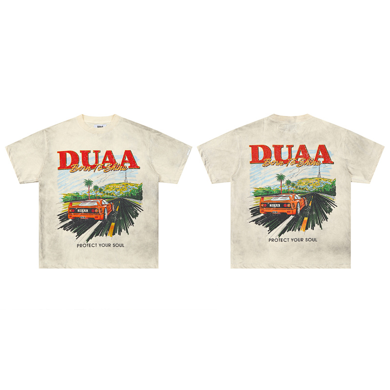 DU205# P75 DUAA Hollywood graphic T-shirt最新潮牌前后烫钻时尚短袖T恤