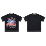 DU102# P68 DUAA Cali T-shirt美国洛杉矶时尚街头潮牌烫钻短袖T恤