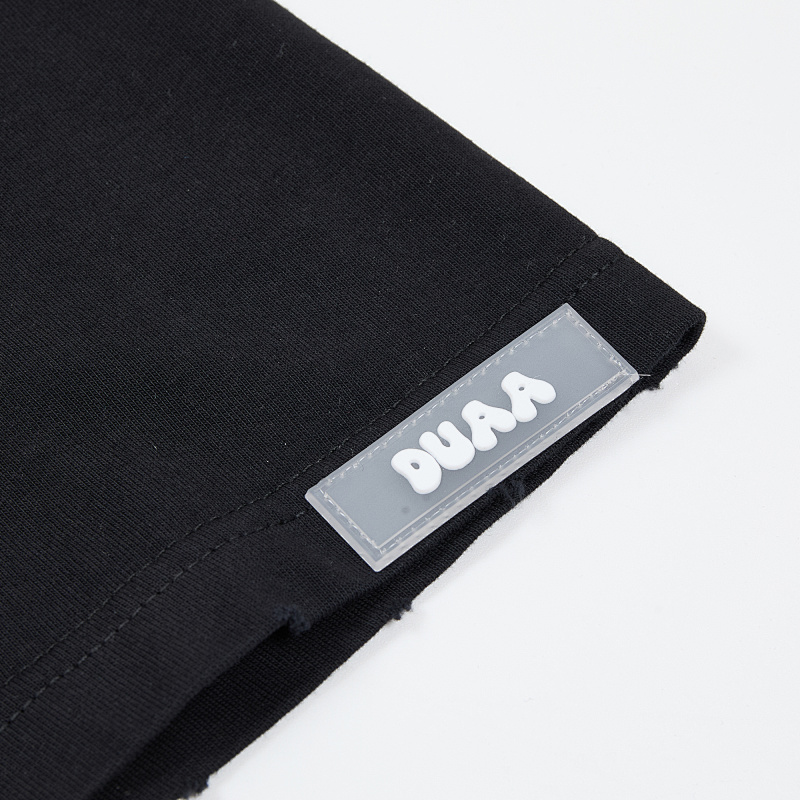 DU209# P68  DUAA SPRINT BLK TEE SHIRT美国时尚潮牌烫钻破洞短袖T恤