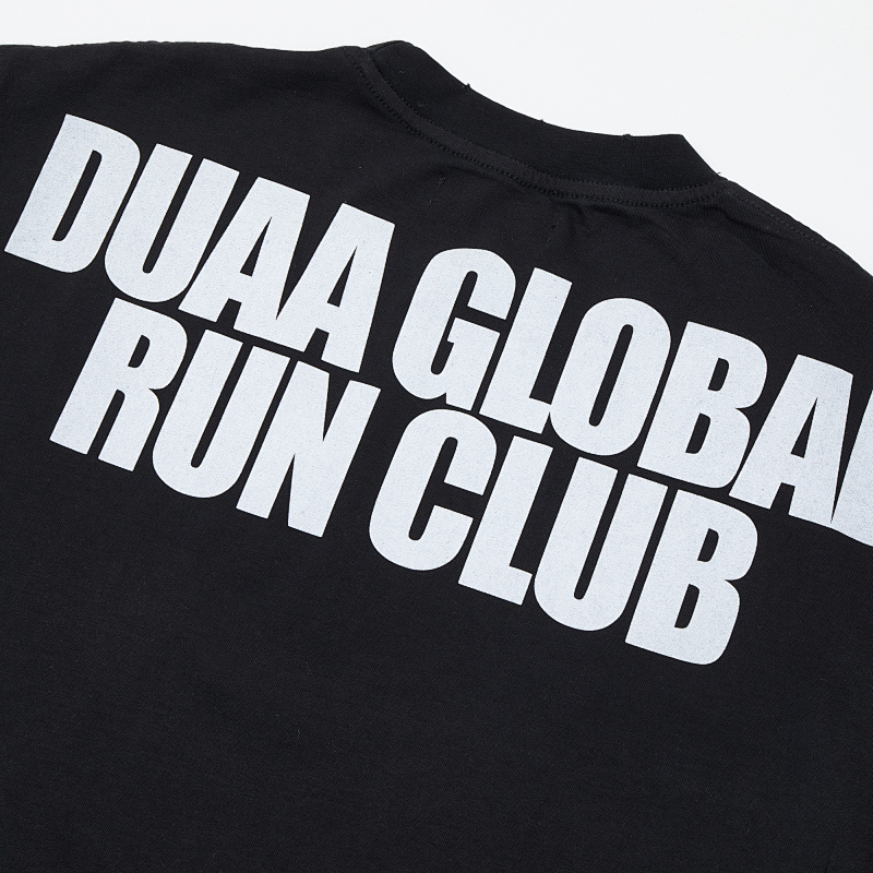 DU209# P68  DUAA SPRINT BLK TEE SHIRT美国时尚潮牌烫钻破洞短袖T恤