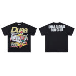 DU209# P68  DUAA SPRINT BLK TEE SHIRT美国时尚潮牌烫钻破洞短袖T恤