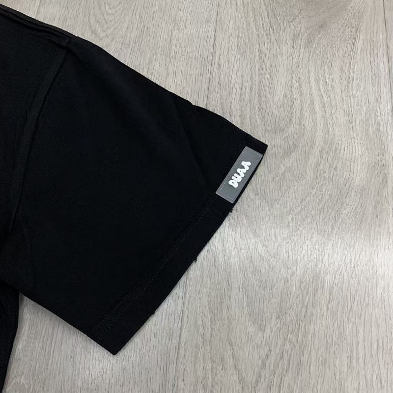 DU209# P68  DUAA SPRINT BLK TEE SHIRT美国时尚潮牌烫钻破洞短袖T恤