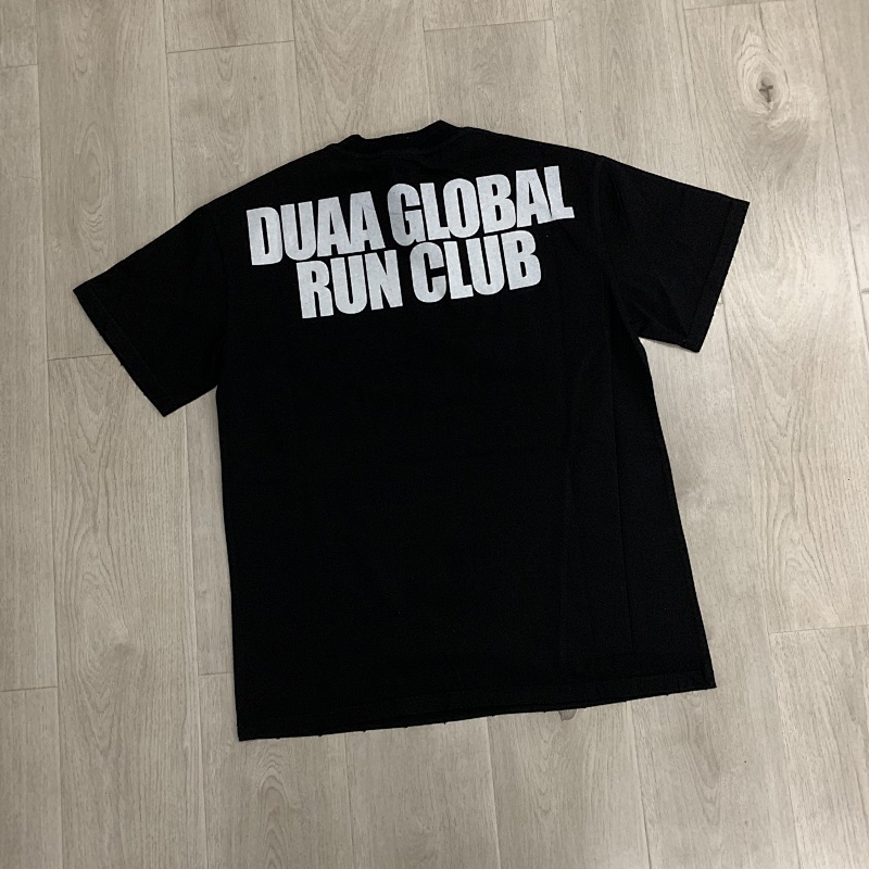 DU209# P68  DUAA SPRINT BLK TEE SHIRT美国时尚潮牌烫钻破洞短袖T恤