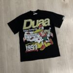 DU209# P68  DUAA SPRINT BLK TEE SHIRT美国时尚潮牌烫钻破洞短袖T恤